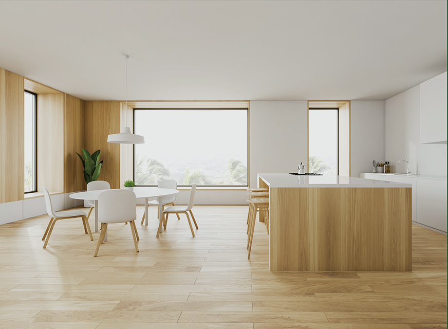 ইঞ্জিনযুক্ত কাঠের মেঝে